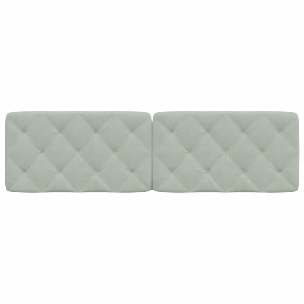 vidaXL Pernă tăblie de pat, gri deschis, 183 cm, catifea