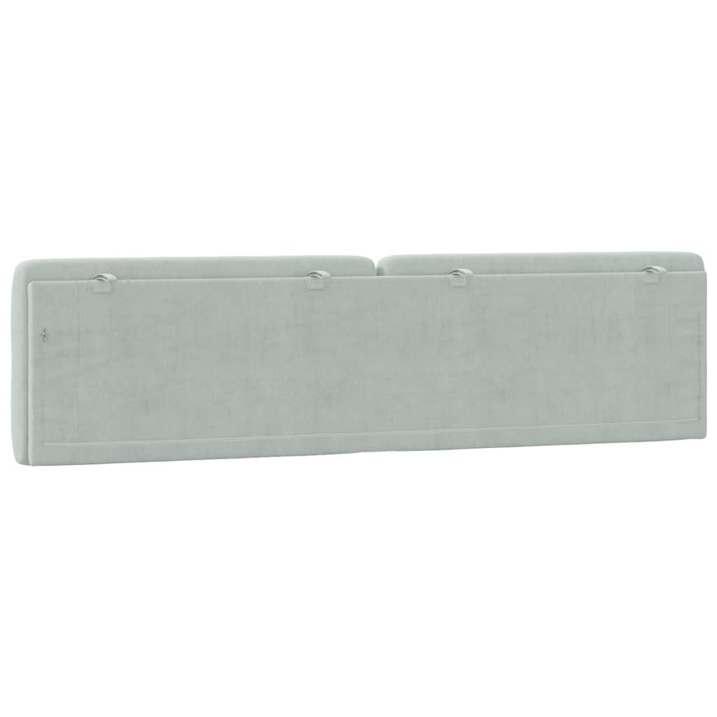 vidaXL Pernă tăblie de pat, gri deschis, 200 cm, catifea