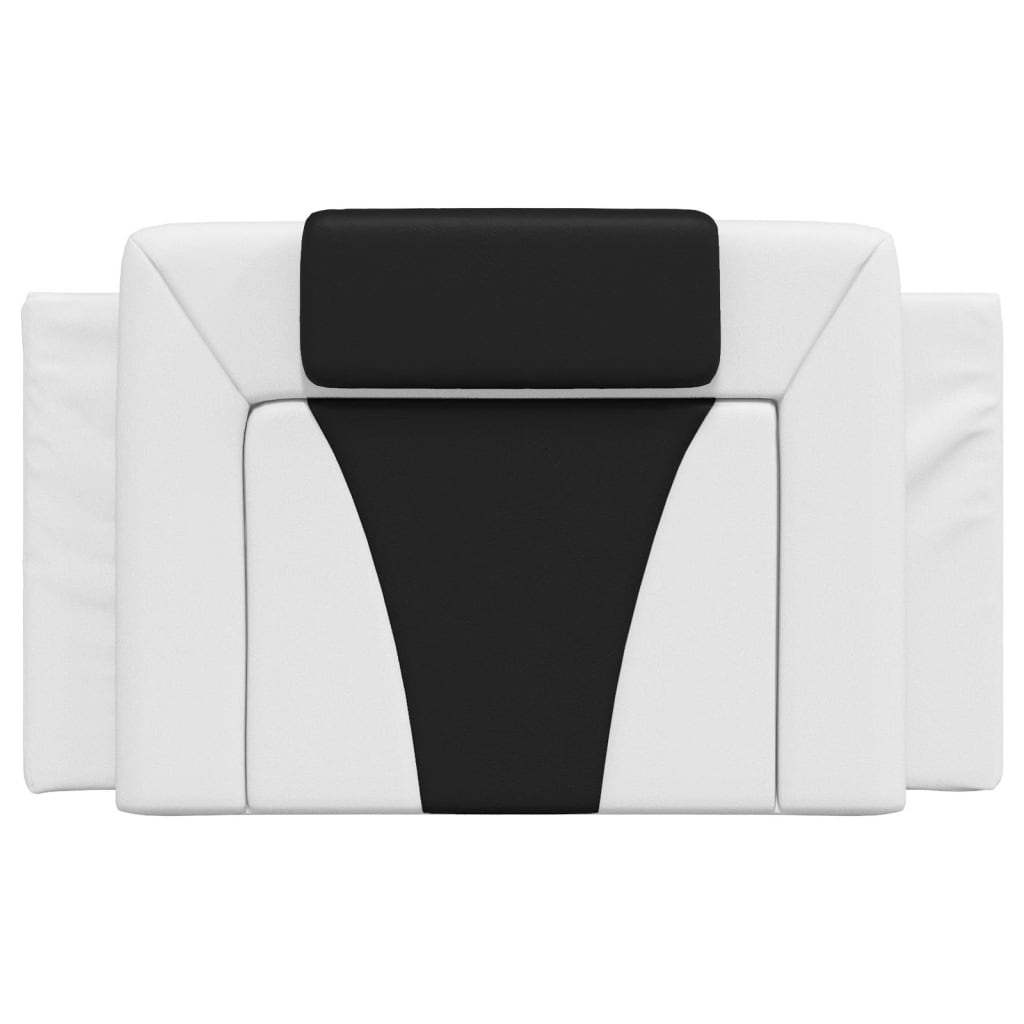 vidaXL Pernă pentru tăblie pat, alb și negru, 80 cm, piele artificială vidaXL Pernă pentru tăblie pat, alb și negru, 80 cm, piele artificială