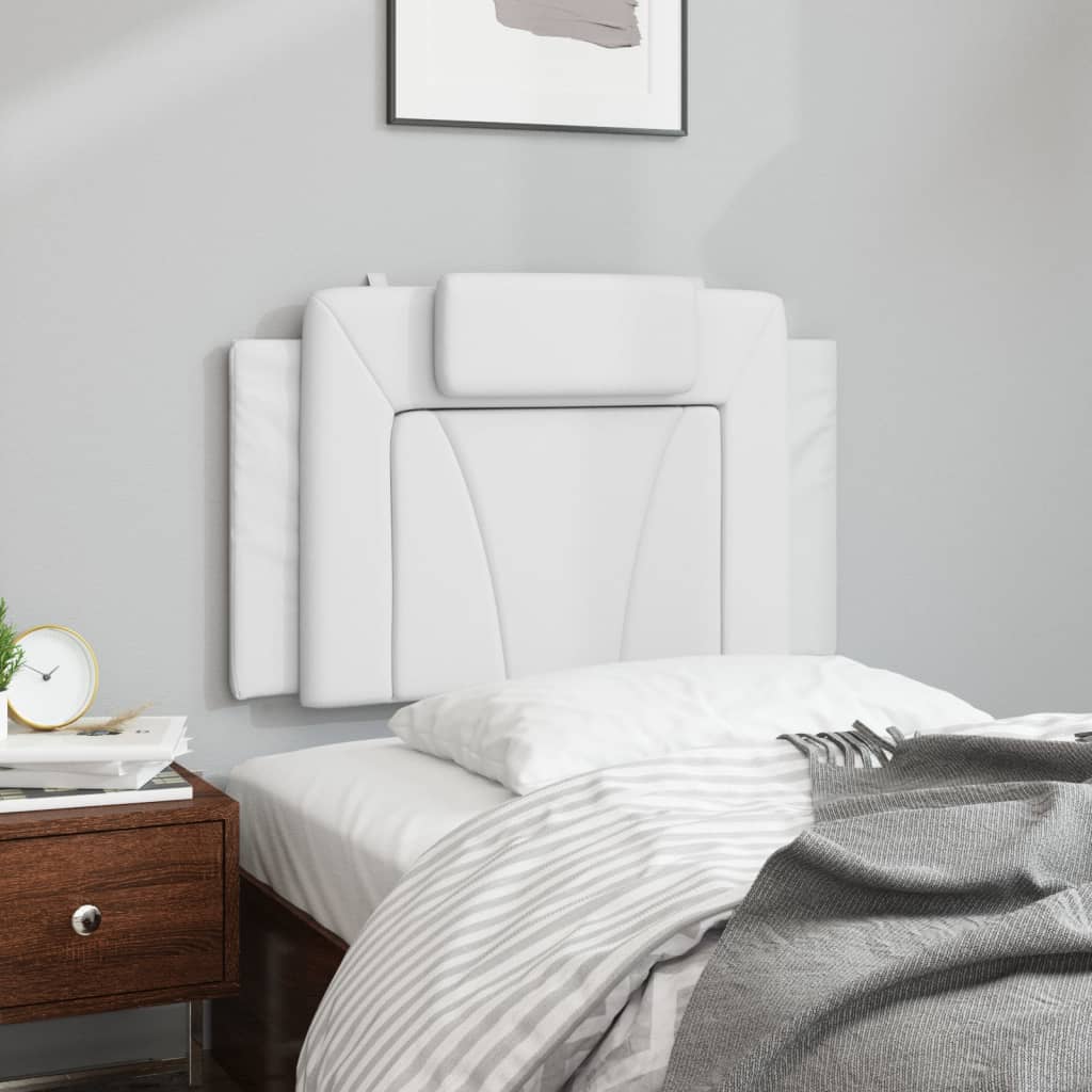 vidaXL Pernă pentru tăblie pat, alb, 90 cm, piele artificială vidaXL Pernă pentru tăblie pat, alb, 90 cm, piele artificială