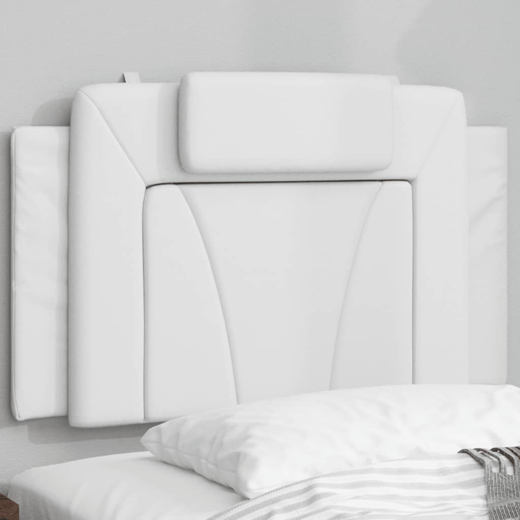 vidaXL Pernă pentru tăblie pat, alb, 90 cm, piele artificială vidaXL Pernă pentru tăblie pat, alb, 90 cm, piele artificială