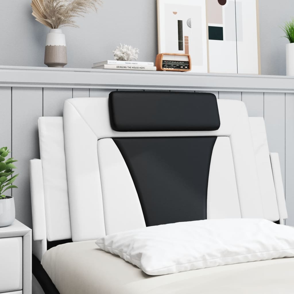vidaXL Pernă pentru tăblie pat, alb și negru, 100cm, piele artificială