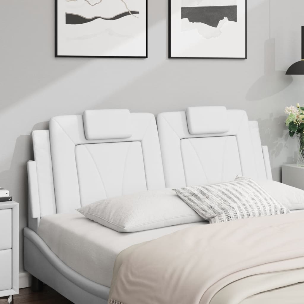 vidaXL Pernă pentru tăblie pat, alb, 120 cm, piele artificială