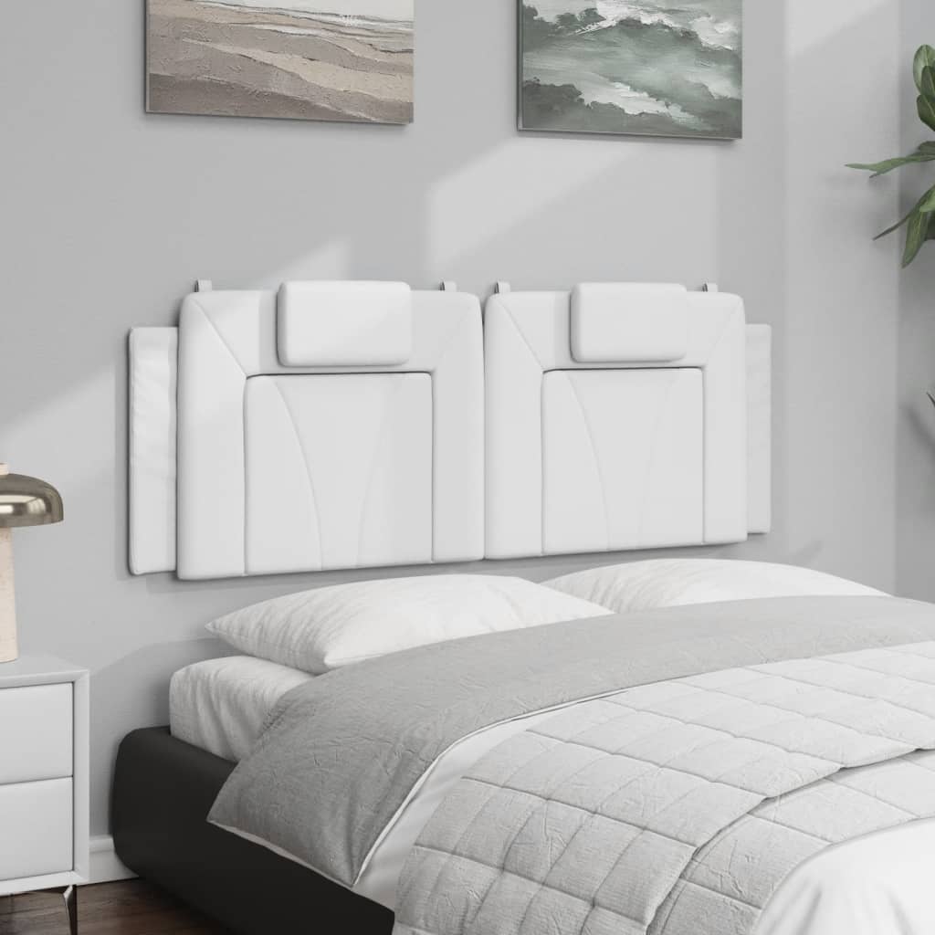vidaXL Pernă pentru tăblie pat, alb, 120 cm, piele artificială