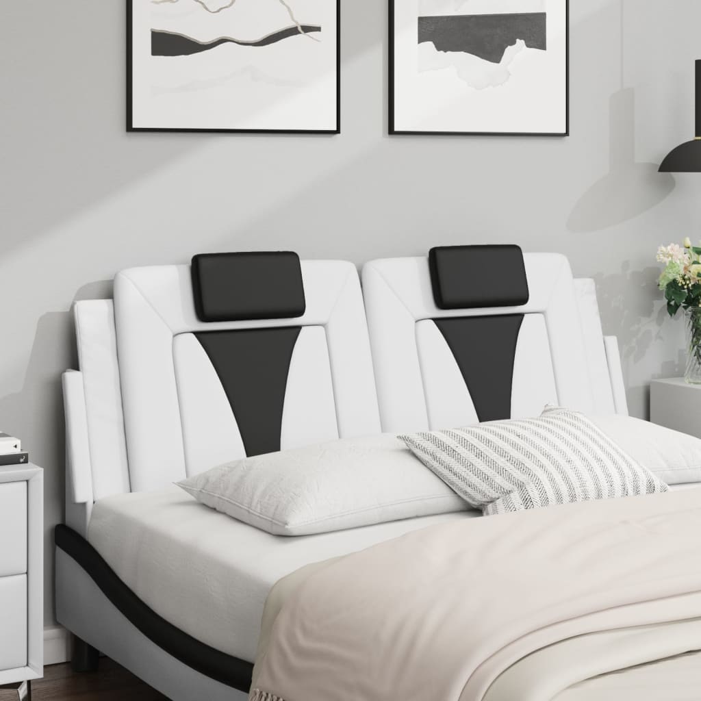 vidaXL Pernă pentru tăblie pat, alb și negru, 120cm, piele artificială