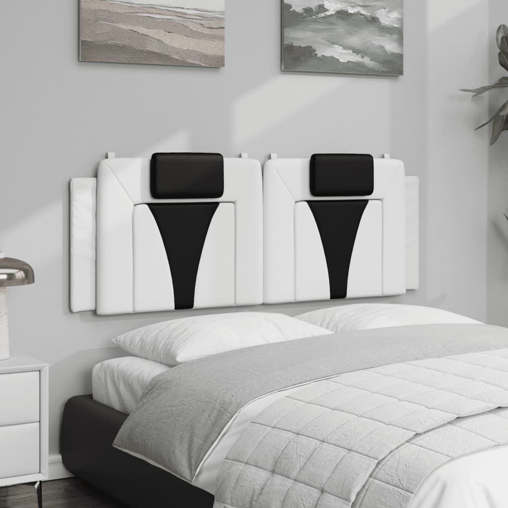 vidaXL Pernă pentru tăblie pat, alb și negru, 120cm, piele artificială