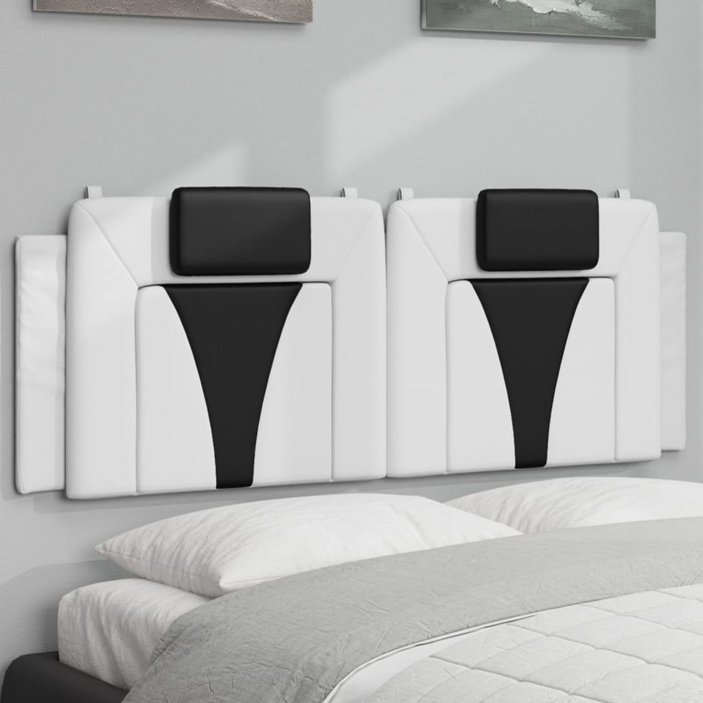 vidaXL Pernă pentru tăblie pat, alb și negru, 120cm, piele artificială