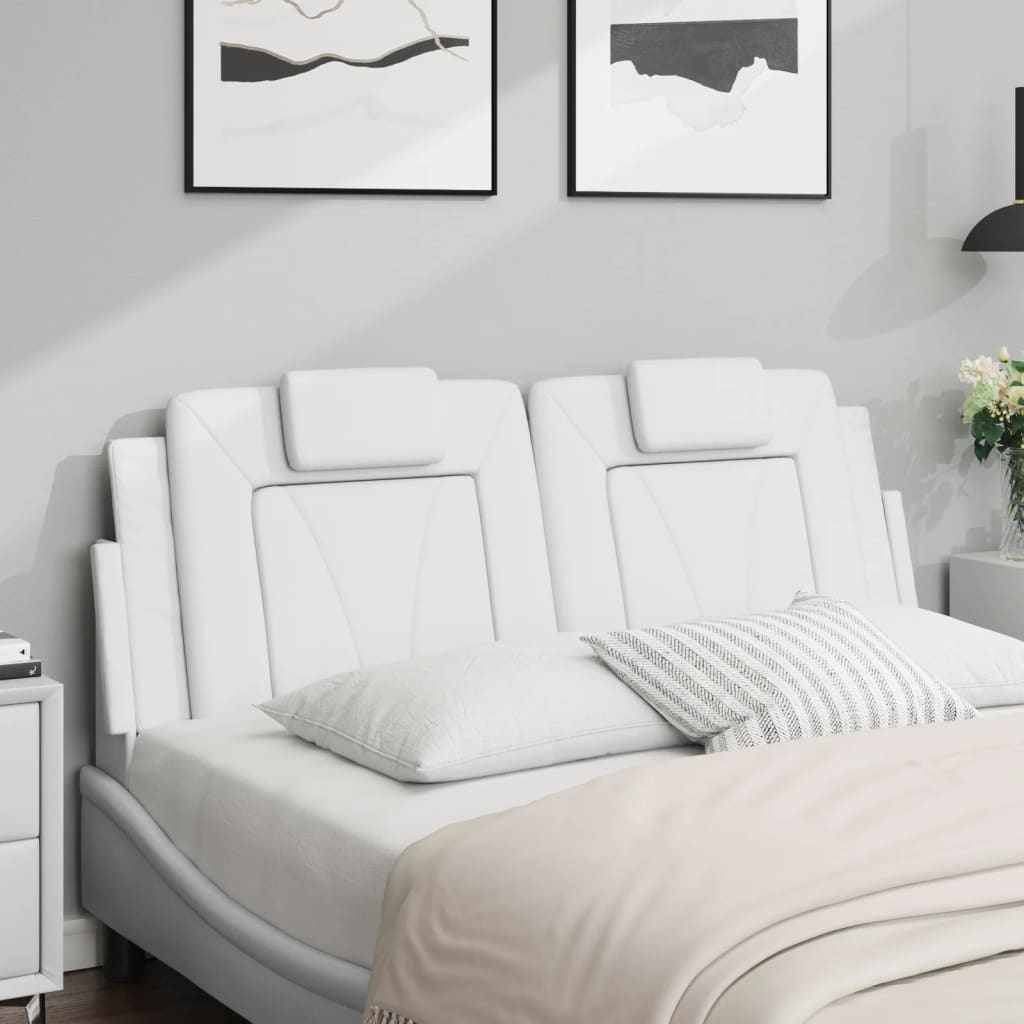 vidaXL Pernă pentru tăblie pat, alb, 140 cm, piele artificială