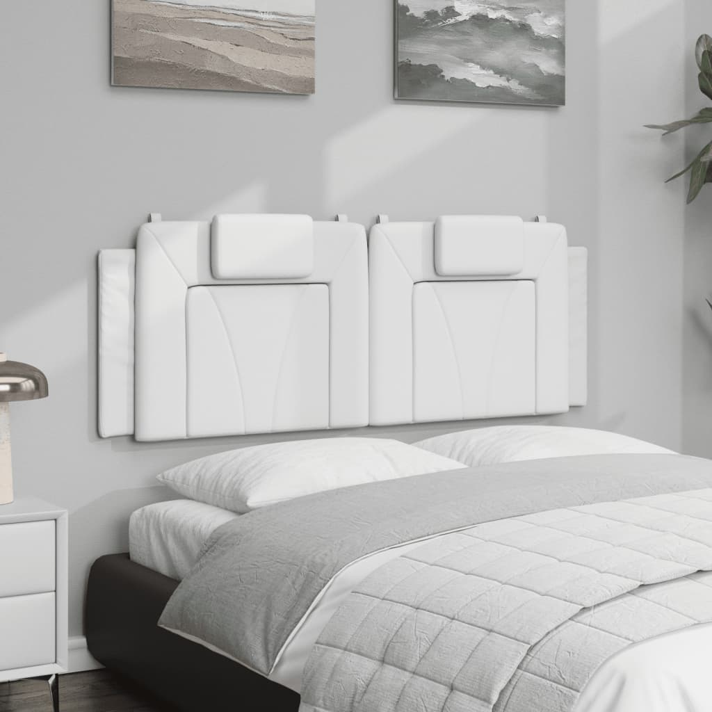 vidaXL Pernă pentru tăblie pat, alb, 140 cm, piele artificială