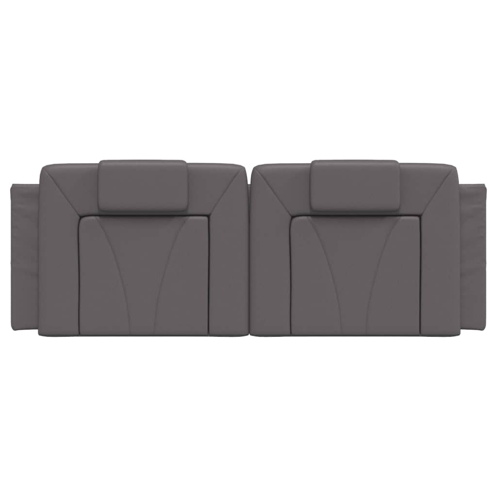 vidaXL Pernă pentru tăblie pat, Viana, gri, 140 cm, piele artificială