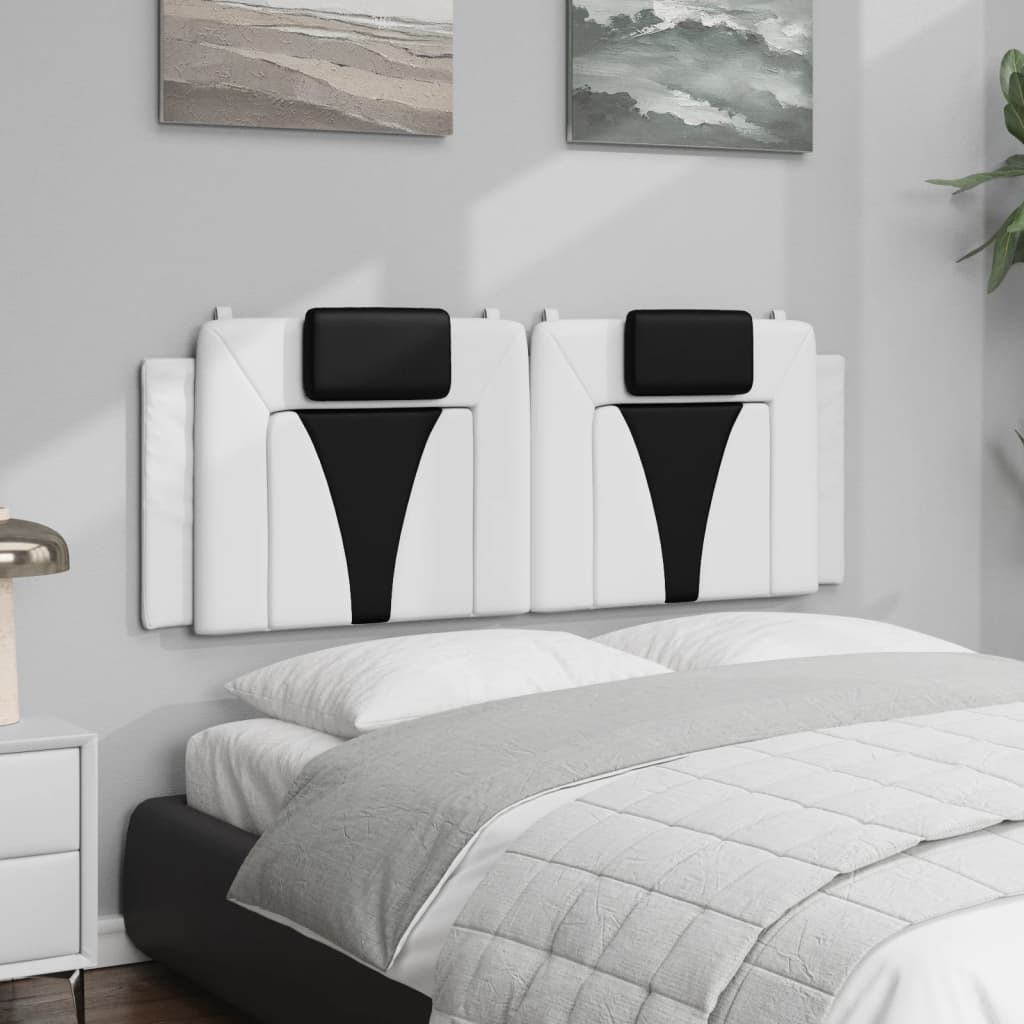 vidaXL Pernă pentru tăblie pat, alb și negru, 140cm, piele artificială