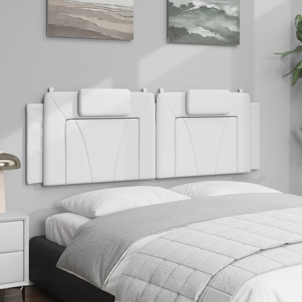 vidaXL Pernă pentru tăblie pat, alb, 160 cm, piele artificială