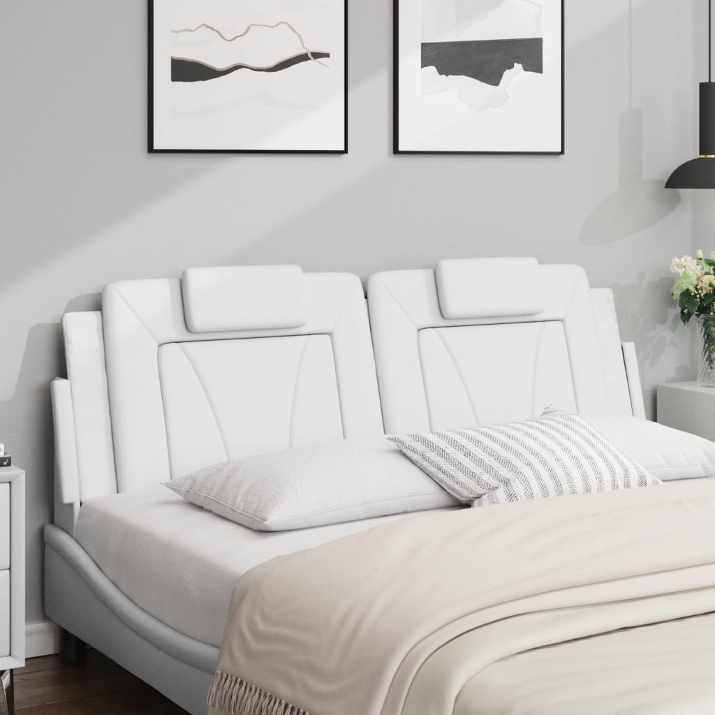 vidaXL Pernă pentru tăblie pat, alb, 160 cm, piele artificială