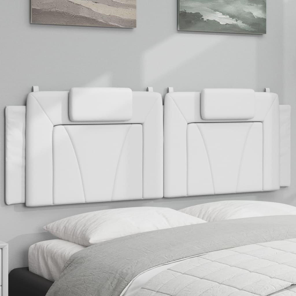 vidaXL Pernă pentru tăblie pat, alb, 160 cm, piele artificială