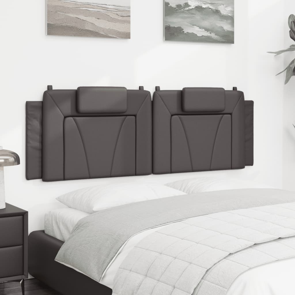 vidaXL Pernă pentru tăblie pat, Viana, gri, 160 cm, piele artificială