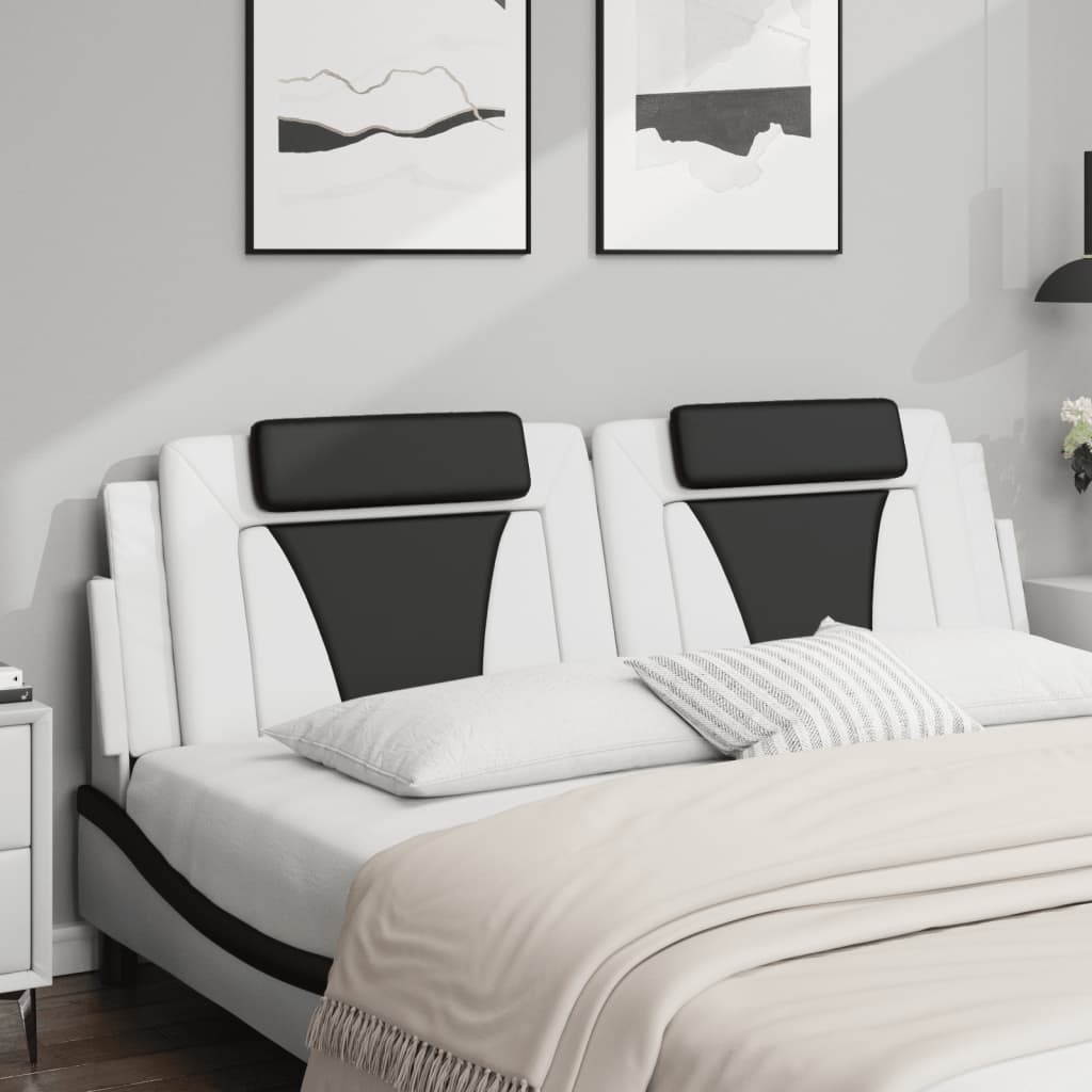 vidaXL Pernă pentru tăblie pat, alb și negru, 180cm, piele artificială vidaXL Pernă pentru tăblie pat, alb și negru, 180cm, piele artificială