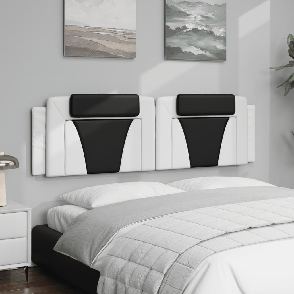 vidaXL Pernă pentru tăblie pat, alb și negru, 180cm, piele artificială vidaXL Pernă pentru tăblie pat, alb și negru, 180cm, piele artificială