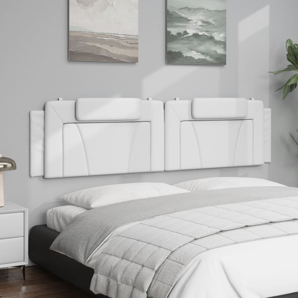 vidaXL Pernă pentru tăblie pat, alb, 200 cm, piele artificială vidaXL Pernă pentru tăblie pat, alb, 200 cm, piele artificială