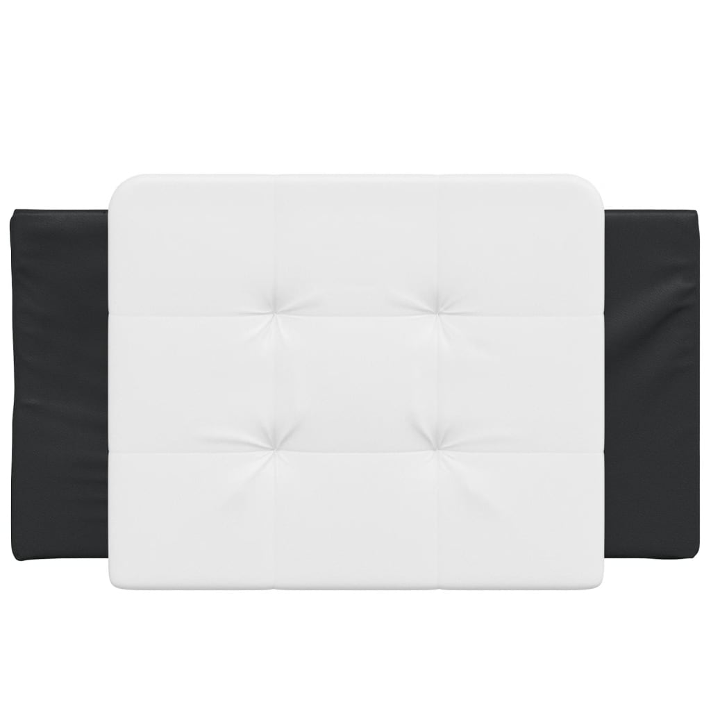 vidaXL Pernă pentru tăblie pat, alb și negru, 80 cm, piele artificială vidaXL Pernă pentru tăblie pat, alb și negru, 80 cm, piele artificială