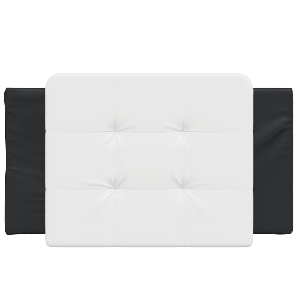 vidaXL Pernă pentru tăblie pat, alb și negru, 90 cm, piele artificială