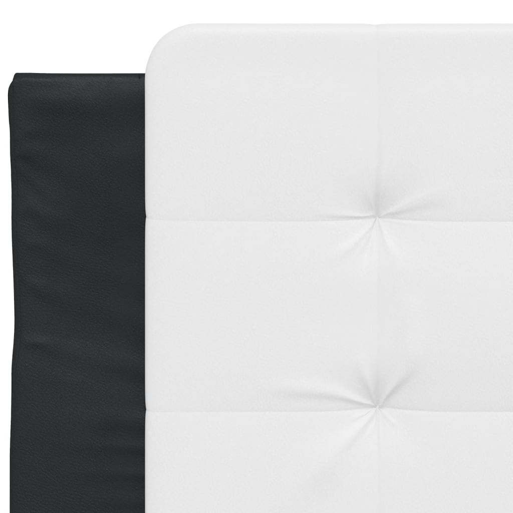 vidaXL Pernă pentru tăblie pat, alb și negru, 90 cm, piele artificială