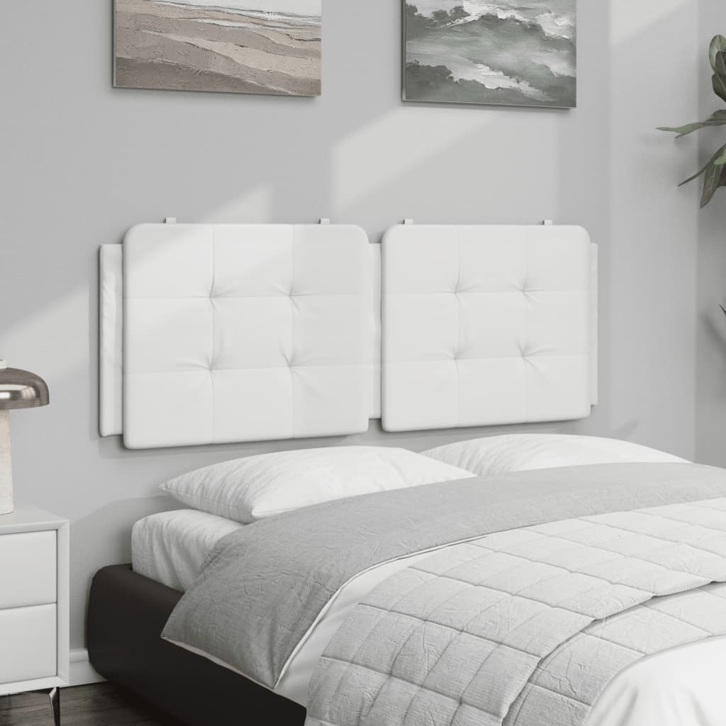 vidaXL Pernă pentru tăblie pat, alb, 120 cm, piele artificială
