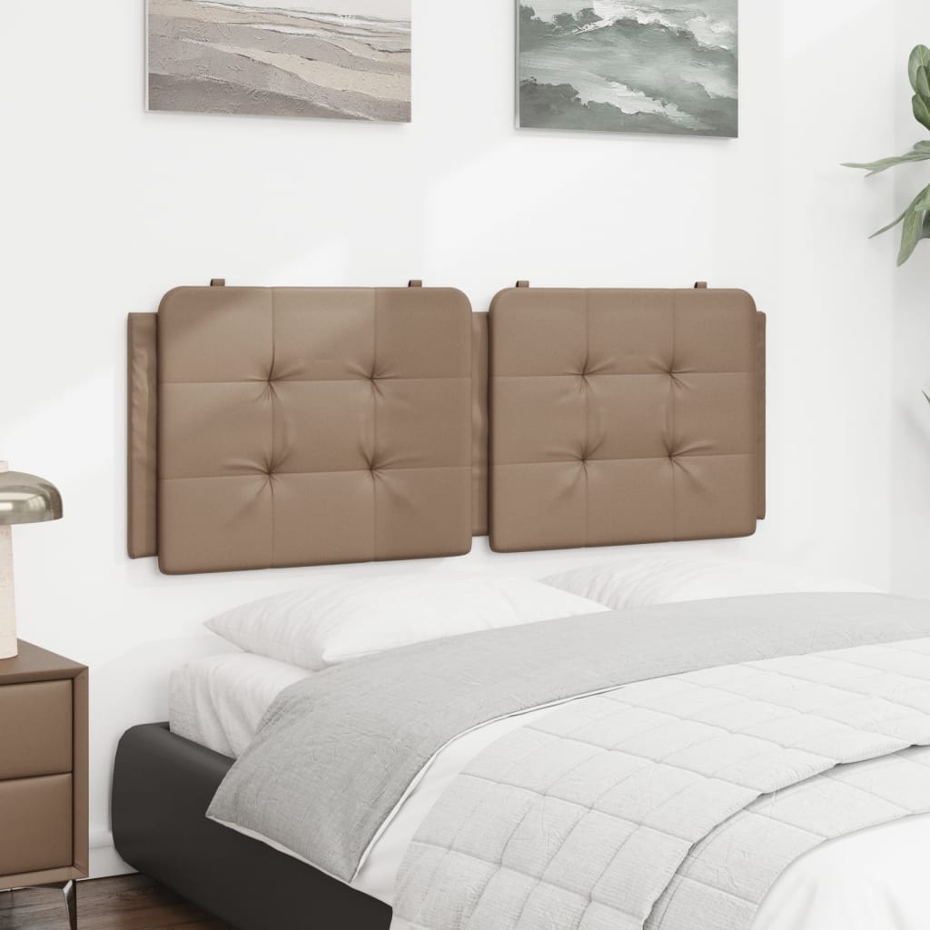 vidaXL Pernă pentru tăblie pat, cappuccino, 120 cm, piele artificială vidaXL Pernă pentru tăblie pat, cappuccino, 120 cm, piele artificială