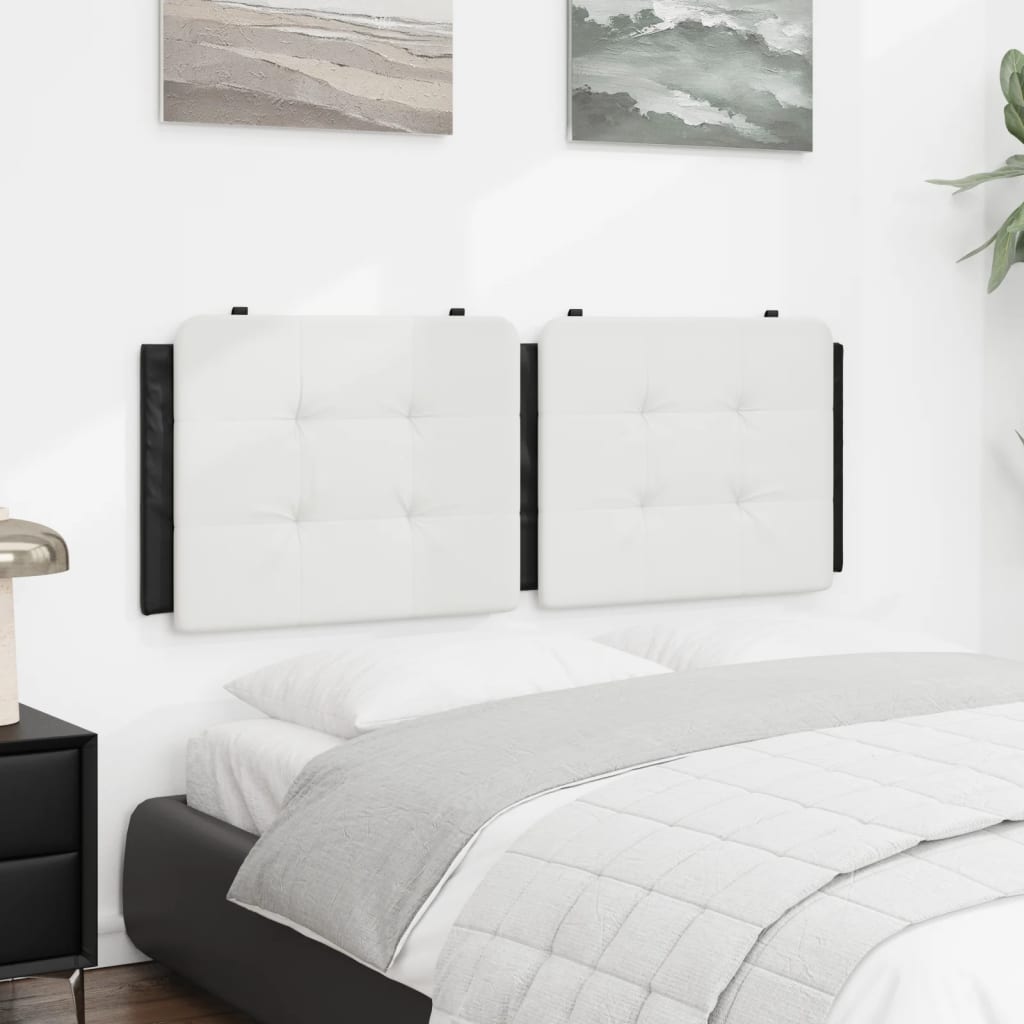 vidaXL Pernă pentru tăblie pat, alb și negru, 120cm, piele artificială