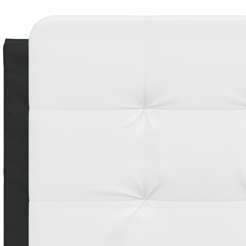 vidaXL Pernă pentru tăblie pat, alb și negru, 120cm, piele artificială