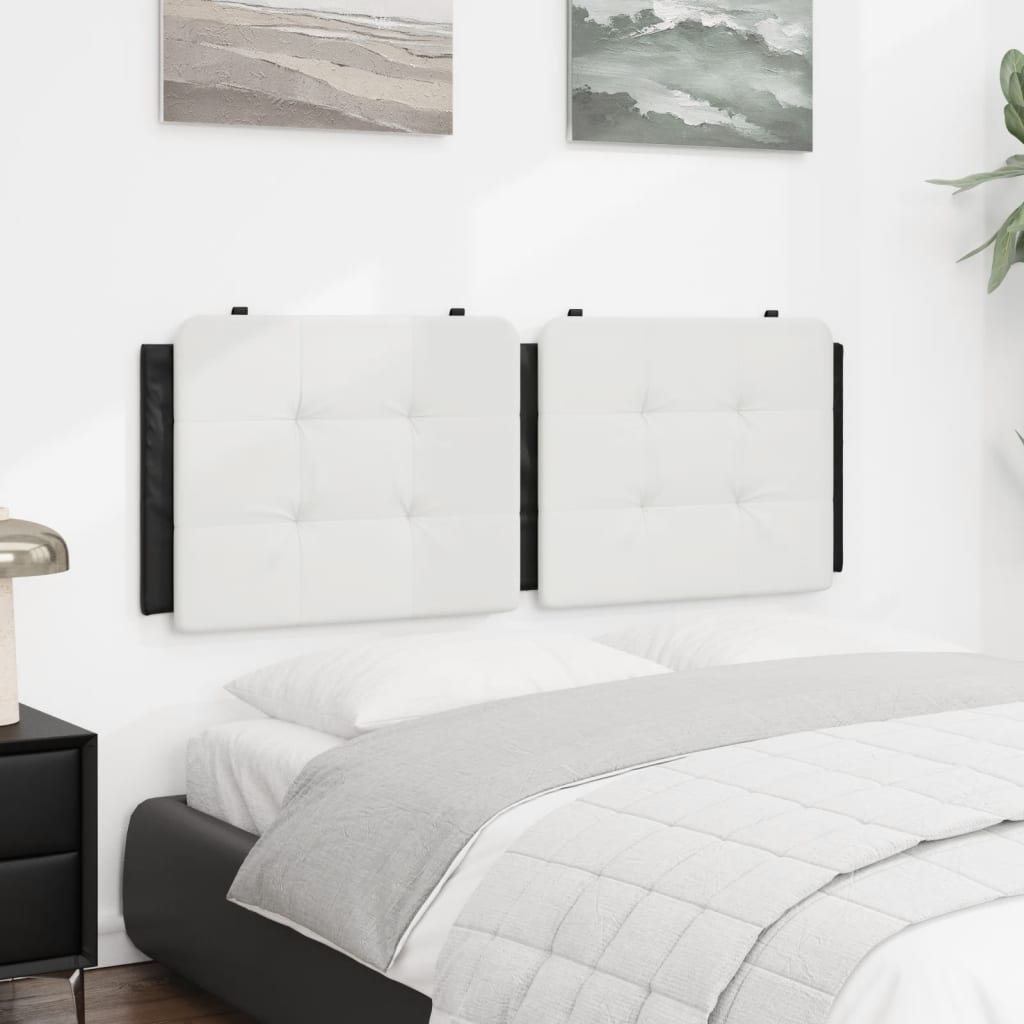 vidaXL Pernă pentru tăblie pat, alb și negru, 140cm, piele artificială