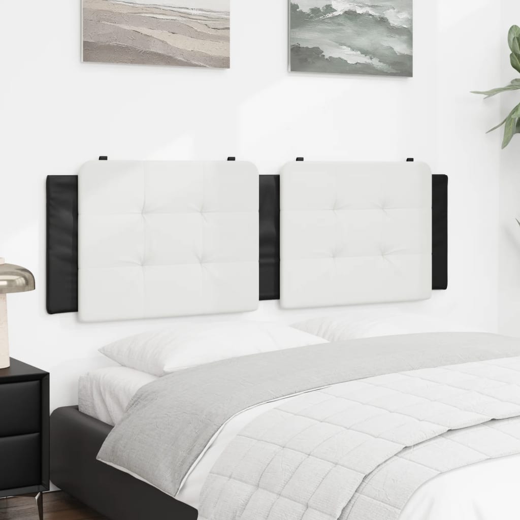 vidaXL Pernă pentru tăblie pat, alb și negru, 160cm, piele artificială vidaXL Pernă pentru tăblie pat, alb și negru, 160cm, piele artificială