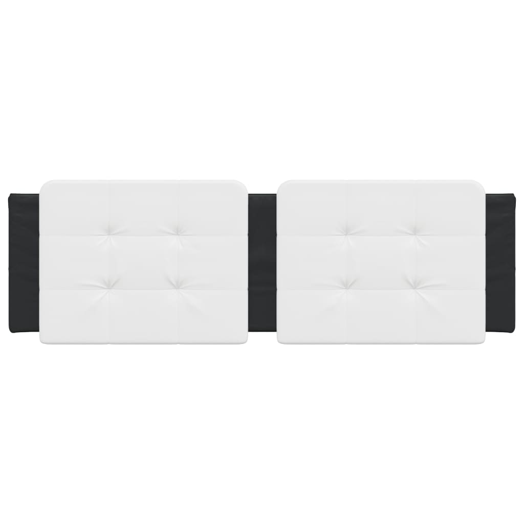 vidaXL Pernă pentru tăblie pat, alb și negru, 160cm, piele artificială vidaXL Pernă pentru tăblie pat, alb și negru, 160cm, piele artificială