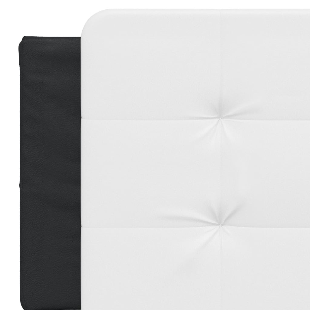 vidaXL Pernă pentru tăblie pat, alb și negru, 160cm, piele artificială vidaXL Pernă pentru tăblie pat, alb și negru, 160cm, piele artificială