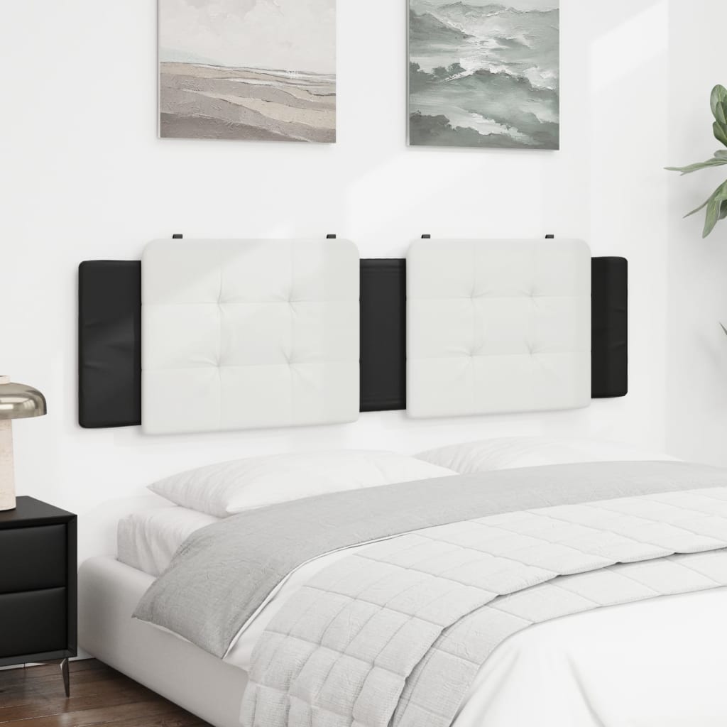 vidaXL Pernă pentru tăblie pat, alb și negru, 180cm, piele artificială vidaXL Pernă pentru tăblie pat, alb și negru, 180cm, piele artificială