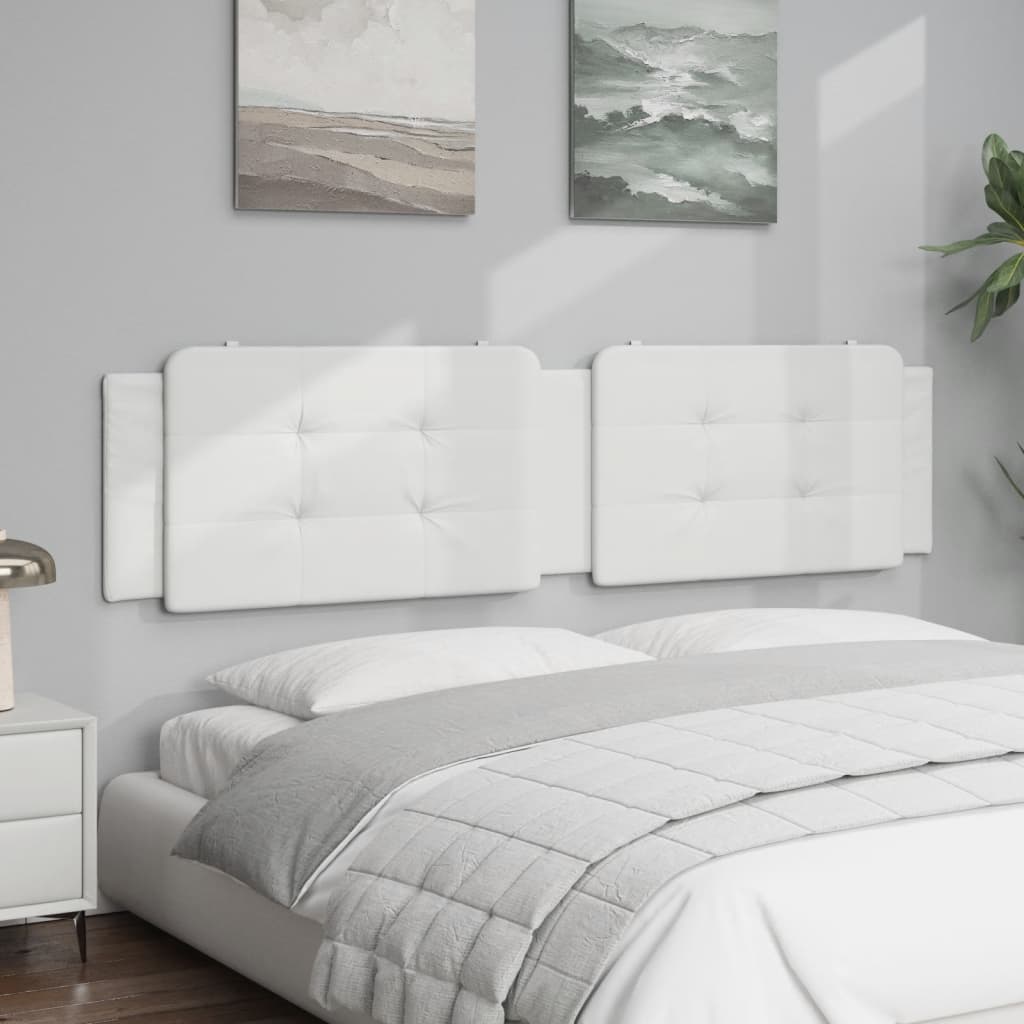 vidaXL Pernă pentru tăblie pat, alb, 200 cm, piele artificială