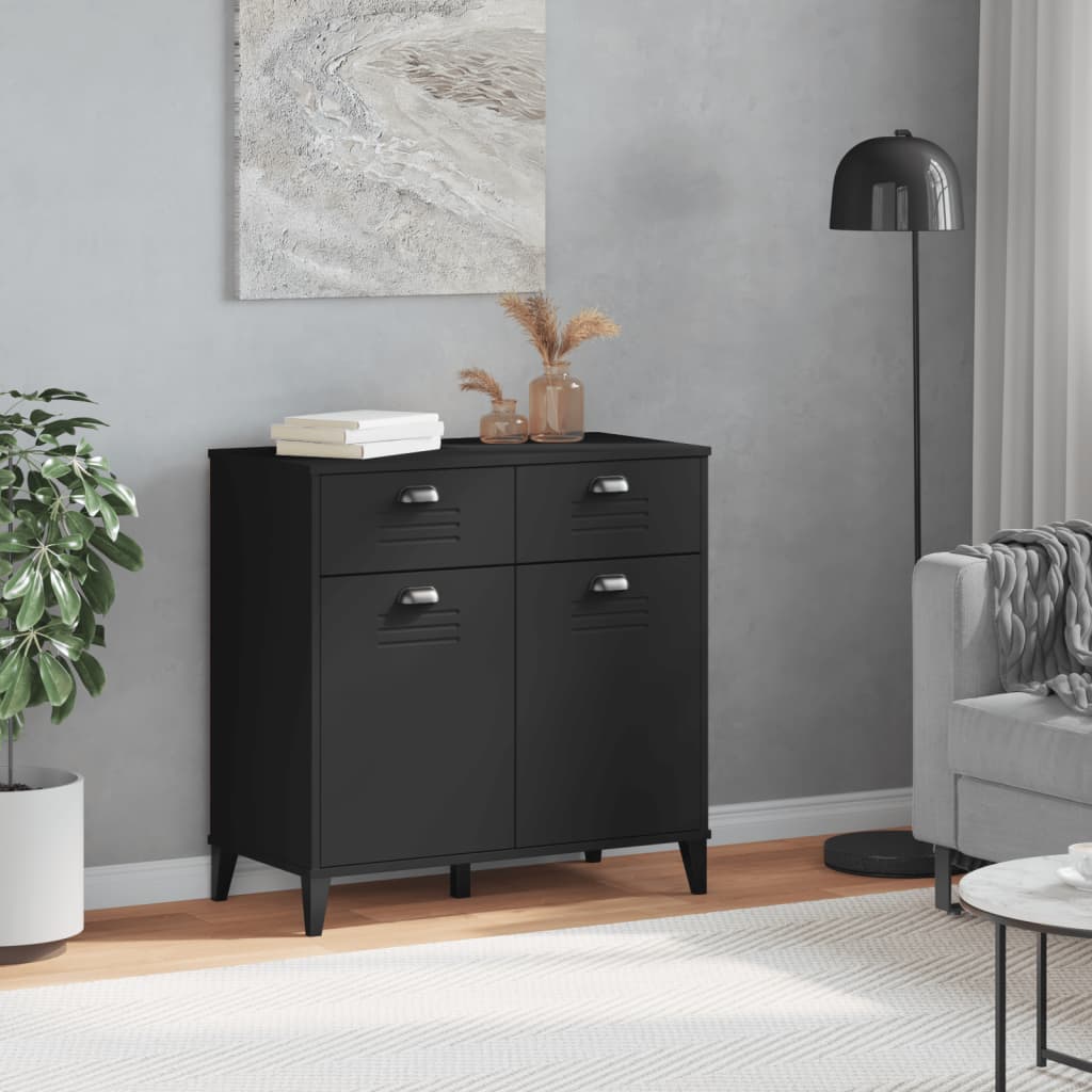 vidaXL Dulap „VIKEN”, negru, 80x40x80 cm, lemn prelucrat