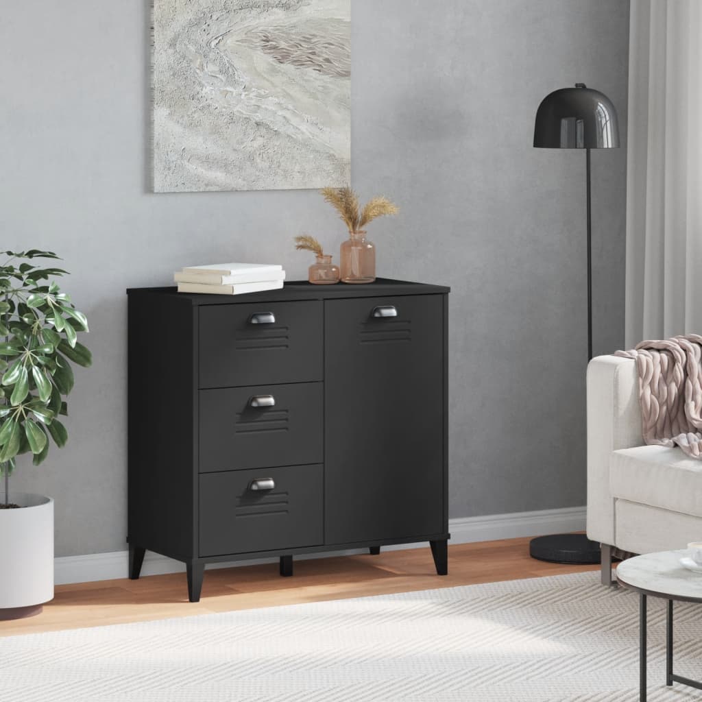 vidaXL Dulap „VIKEN”, negru, 80x40x80 cm, lemn prelucrat