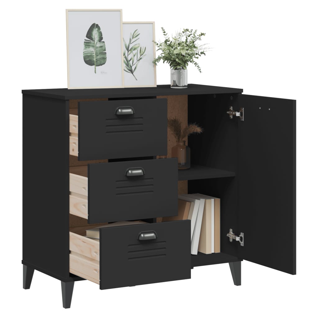 vidaXL Dulap „VIKEN”, negru, 80x40x80 cm, lemn prelucrat