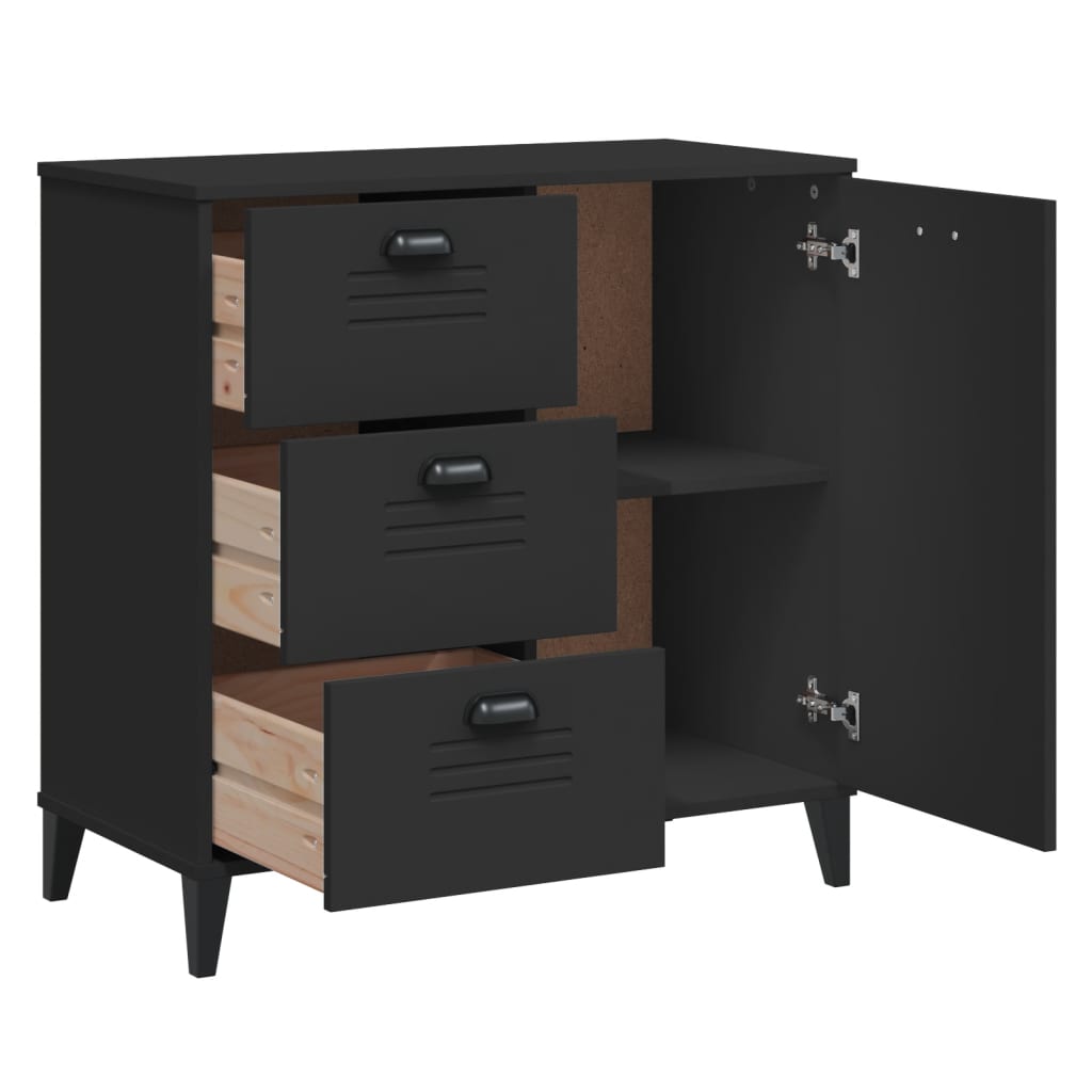 vidaXL Dulap „VIKEN”, negru, 80x40x80 cm, lemn prelucrat