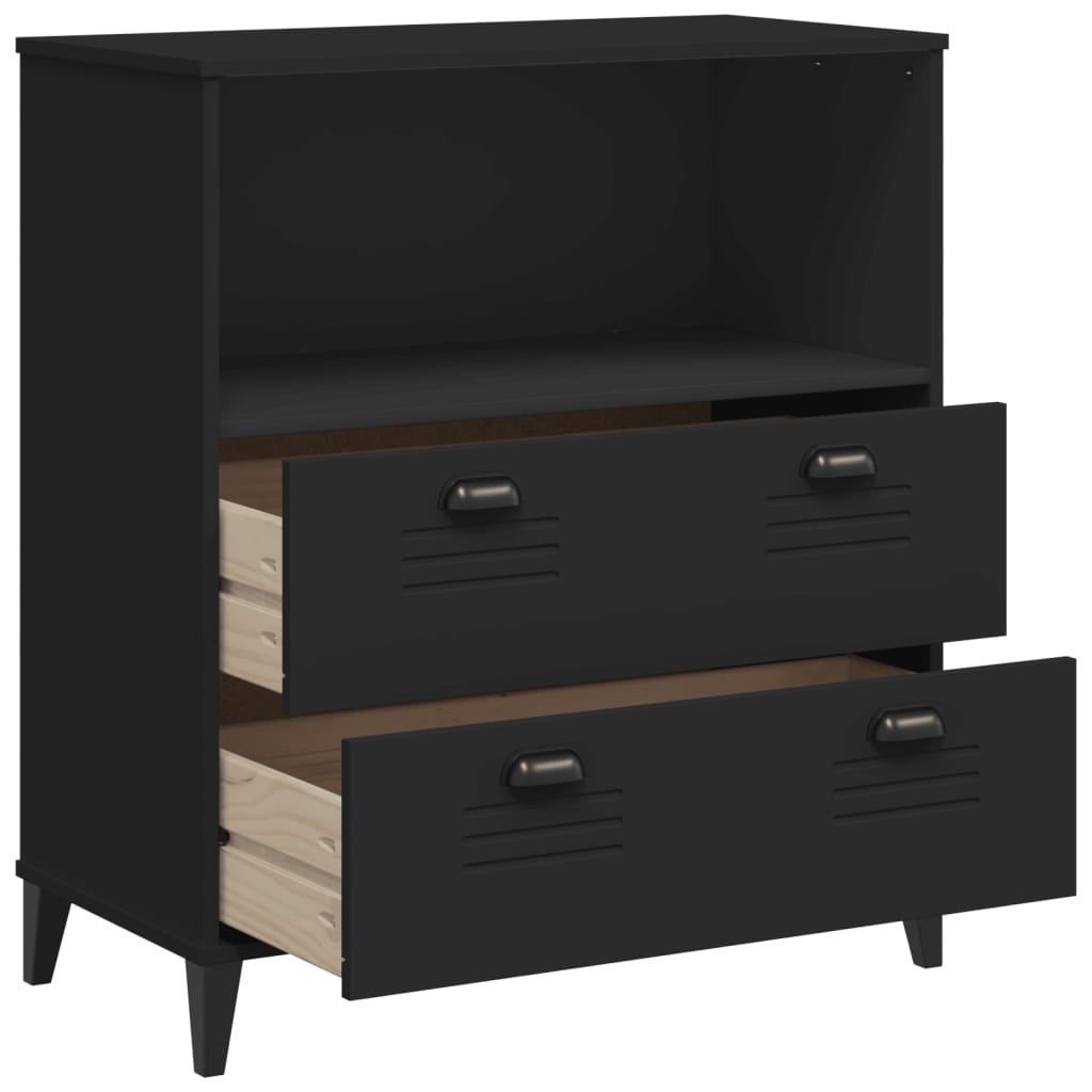 vidaXL Bibliotecă „VIKEN”, negru, 80x40x90 cm, lemn prelucrat vidaXL Bibliotecă „VIKEN”, negru, 80x40x90 cm, lemn prelucrat