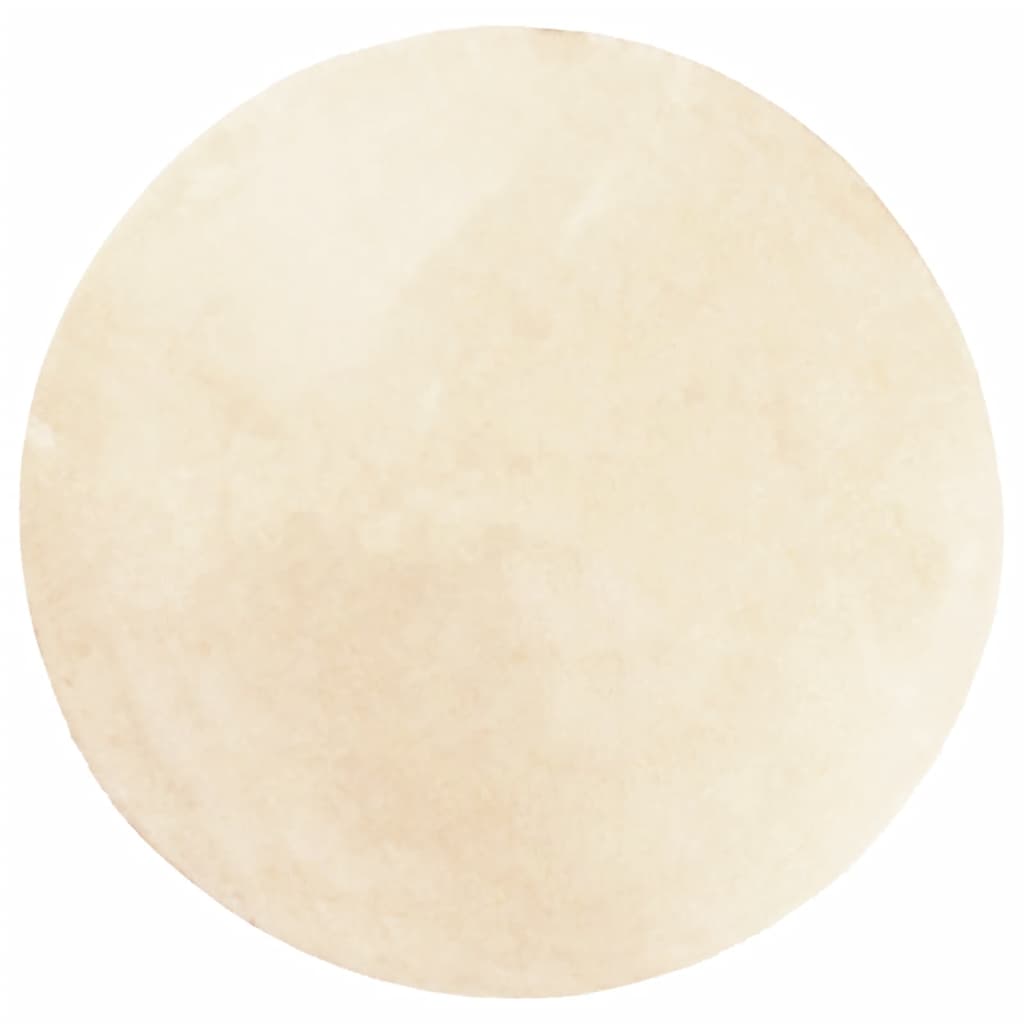 vidaXL Covor HUARTE, fir scurt, moale și lavabil, crem, Ø 80 cm