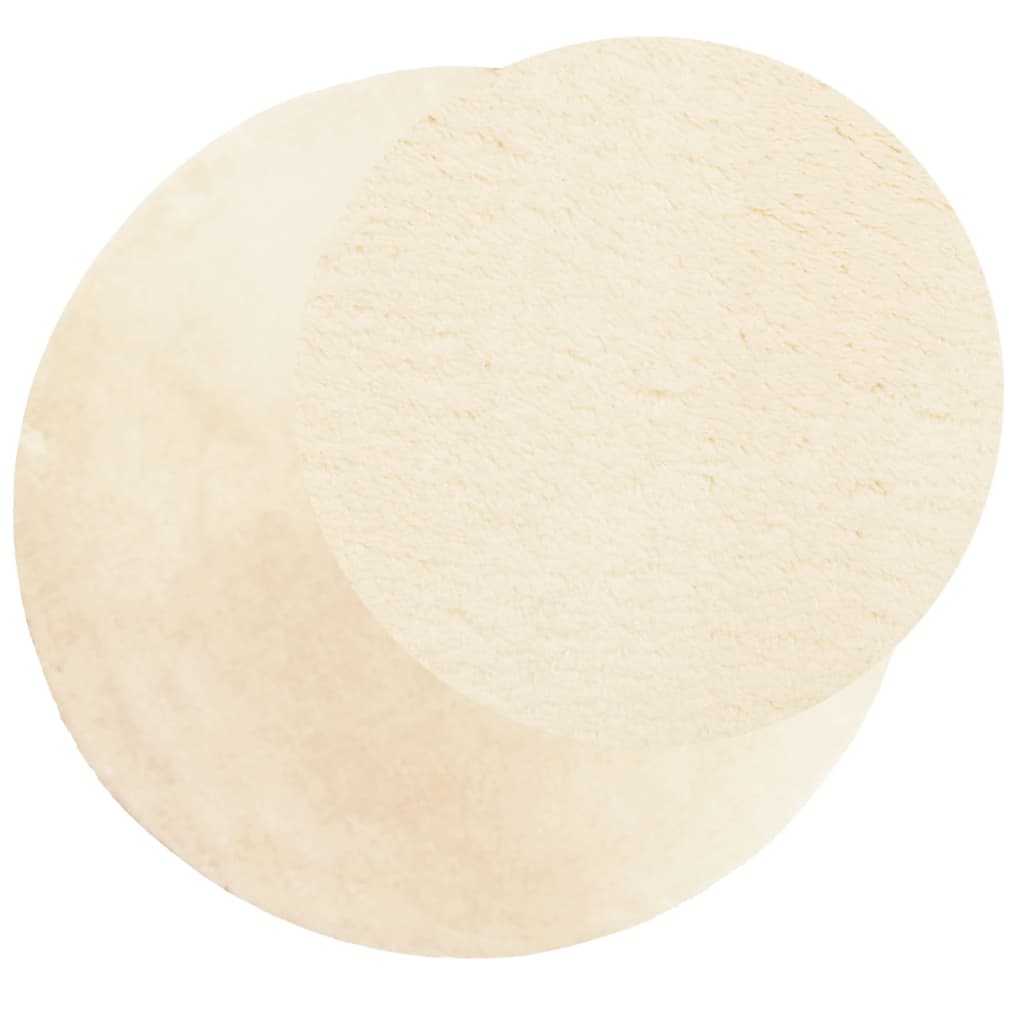 vidaXL Covor HUARTE, fir scurt, moale și lavabil, crem, Ø 80 cm