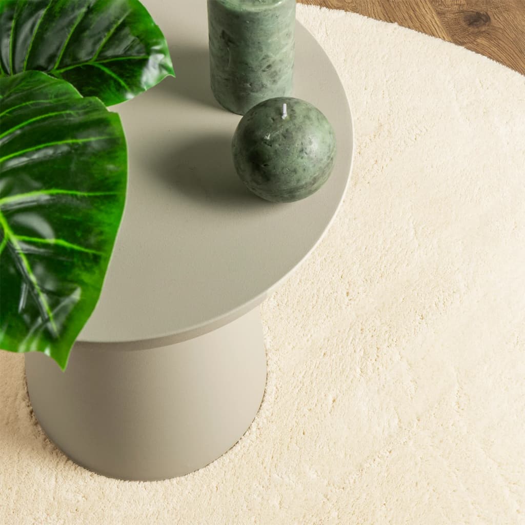 vidaXL Covor HUARTE, fir scurt, moale și lavabil, crem, Ø 160 cm