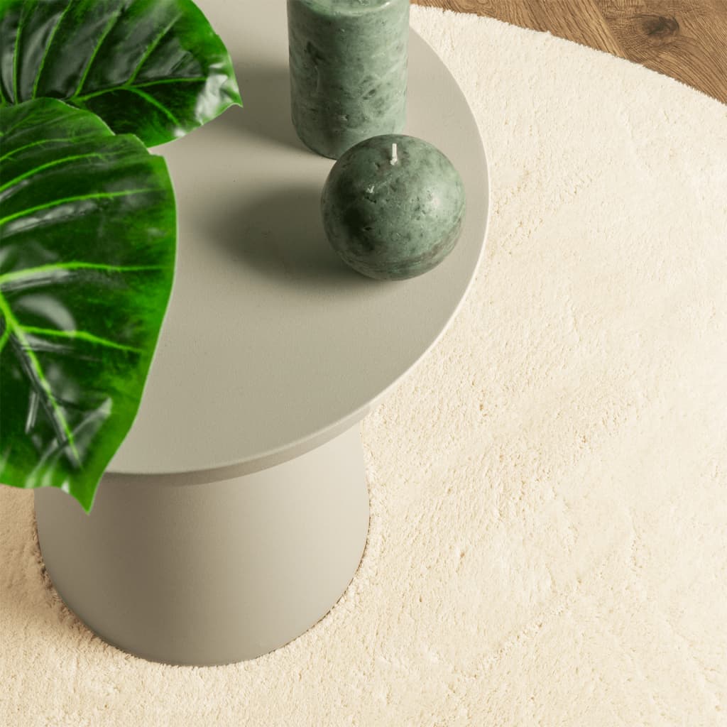 vidaXL Covor HUARTE, fir scurt, moale și lavabil, crem, Ø 200 cm