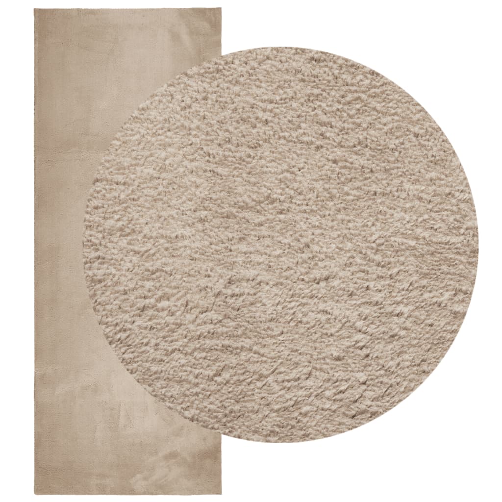 vidaXL Covor HUARTE, fir scurt, moale și lavabil, nisipiu, 80x200 cm