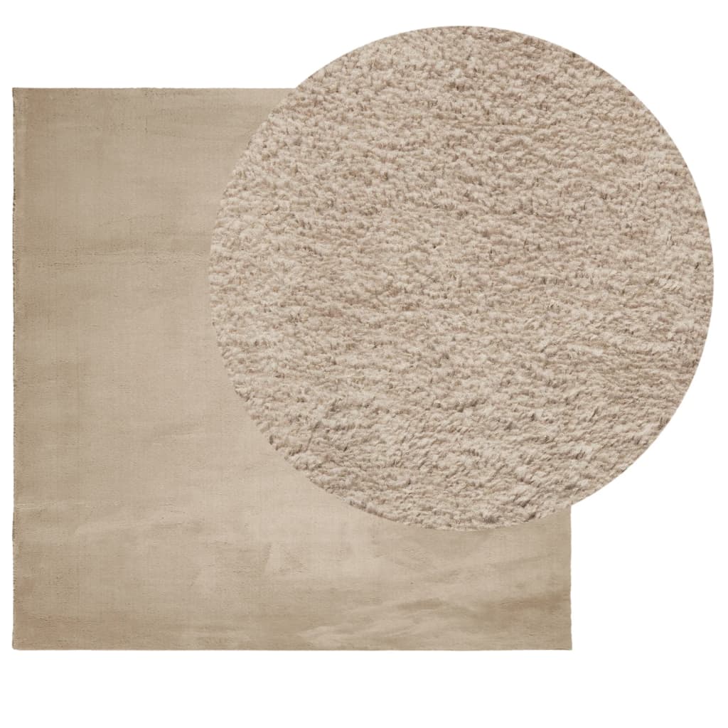vidaXL Covor HUARTE, fir scurt, moale și lavabil, nisipiu, 160x160 cm vidaXL Covor HUARTE, fir scurt, moale și lavabil, nisipiu, 160x160 cm