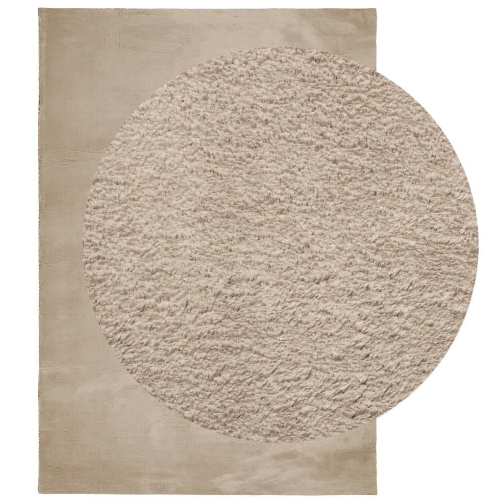 vidaXL Covor HUARTE, fir scurt, moale și lavabil, nisipiu, 160x230 cm