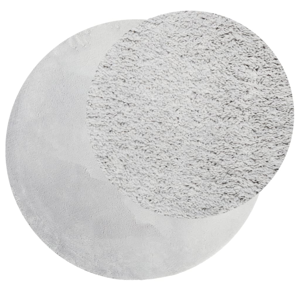 vidaXL Covor HUARTE, fir scurt, moale și lavabil, gri, Ø 160 cm