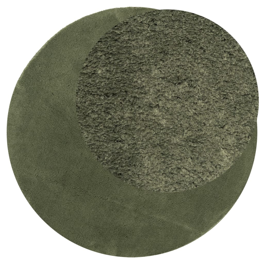vidaXL Covor HUARTE, fir scurt, moale și lavabil, verde pădure Ø 80 cm