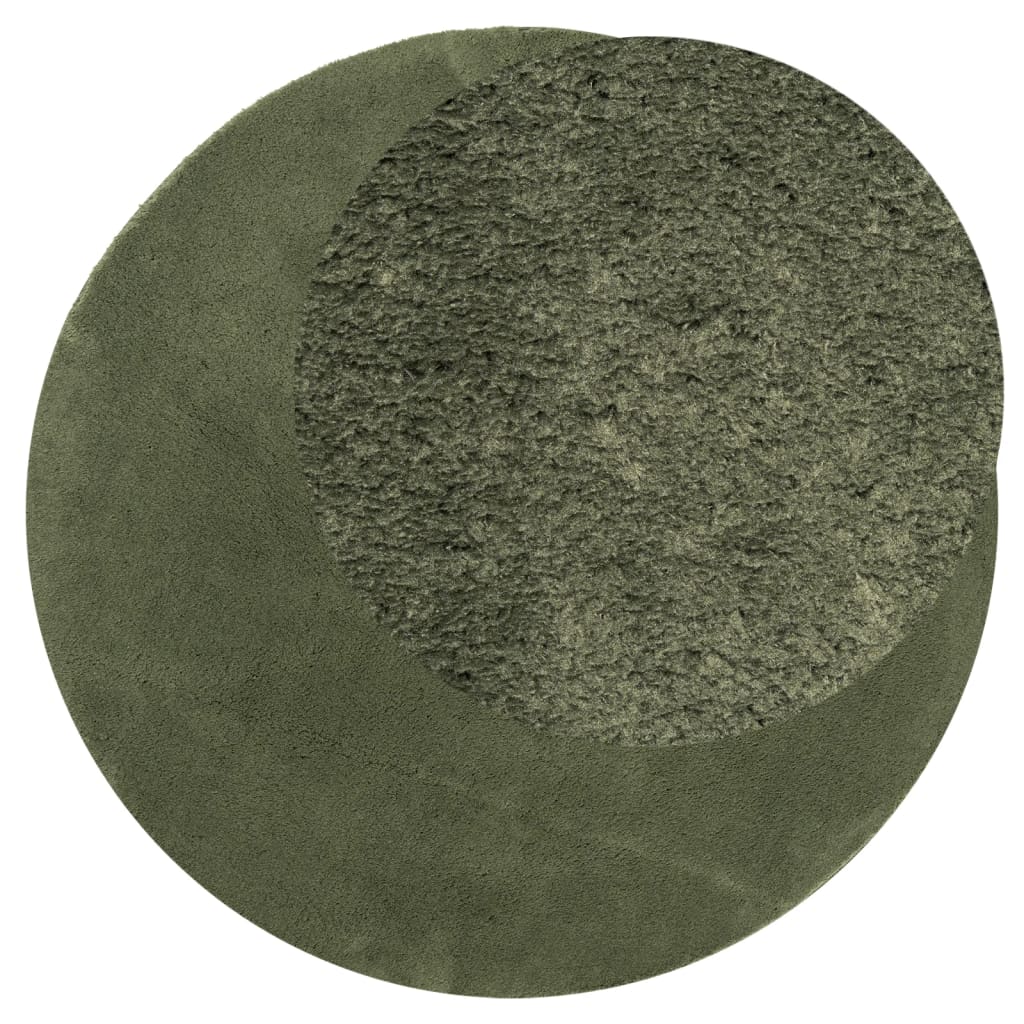 vidaXL Covor HUARTE, fir scurt, moale și lavabil, verde pădure Ø 100cm
